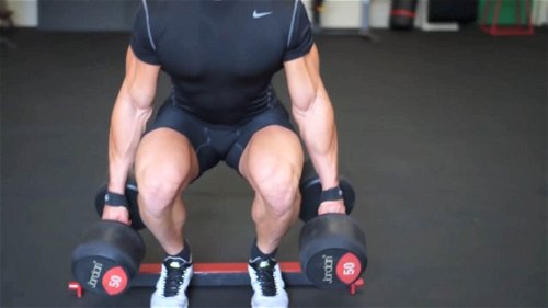 DUMBBELL SQUATS ON HEELS